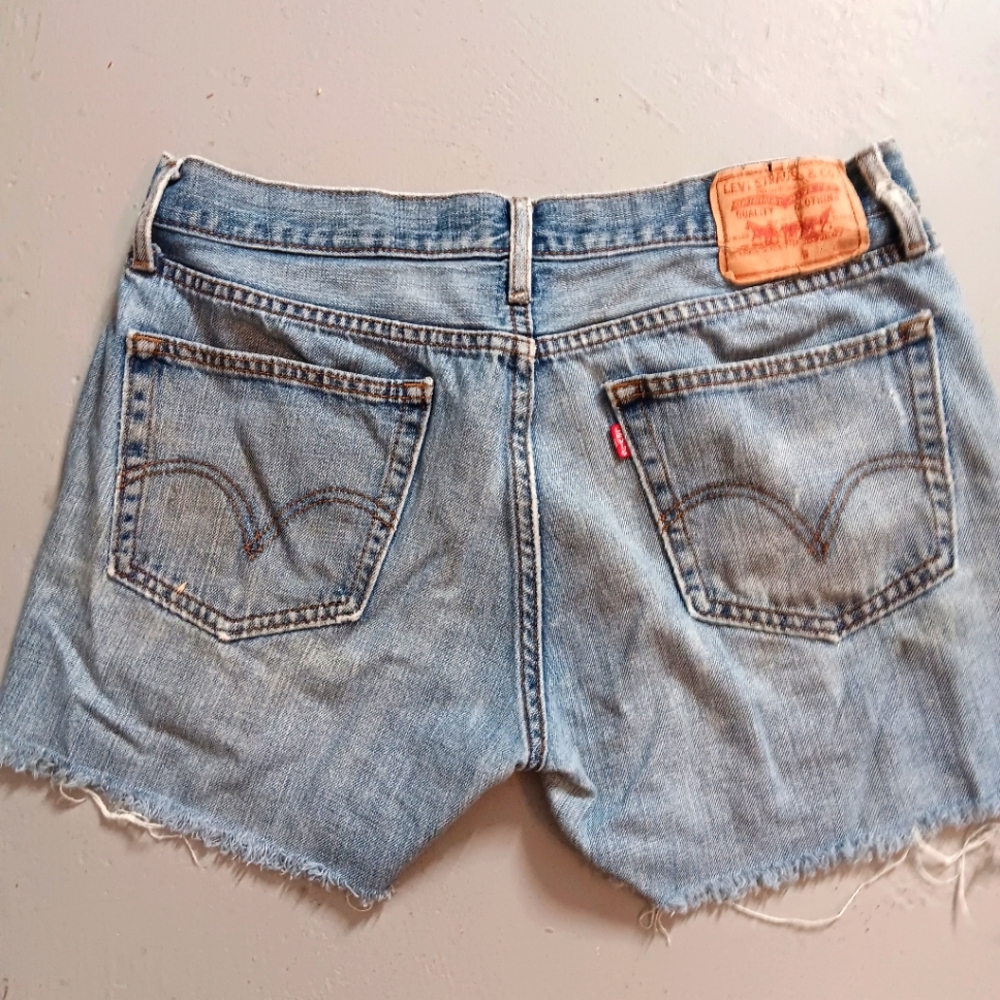 Levi's Vintage Women's Blue Denim Cutoff, Organically Distressed By Wear